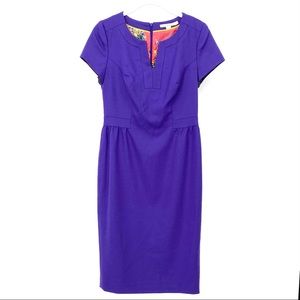 BODEN Purple Wool Retro Style Tulip Dress WQ066 Size US Womens 4R